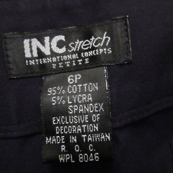 INC Stretch Sz. 6P Black Pants with Silver Pyramid Studs International Concepts - Picture 4 of 8